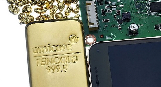 Gold aus Schrott,  Quelle: Umicore